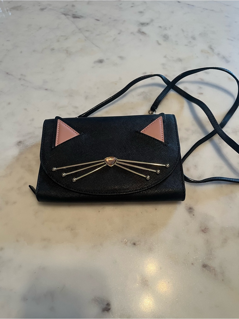 Kate Spade Black Cat Crossbody Wallet